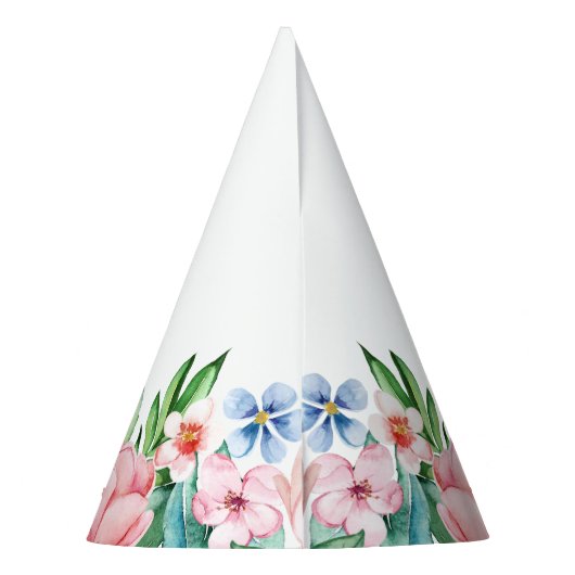 ハワイアンルアウ（ハワイ式宴会）パーティー熱帯フローラピンク誕生日 パーティーハット (裏面)