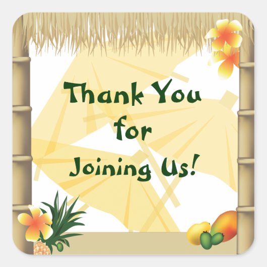 ハワイアンルアウ(ハワイ式宴会)パーティー特典シール スクエアシール (正面)