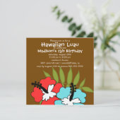 ハワイアンルアウ(ハワイ式宴会)パーティー誕生日招待状 招待状 (スタンド正面)