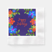 ハワイアンルアウ(ハワイ式宴会)ホリデーオフィスパーティー 縁ありカクテルナプキン (正面)