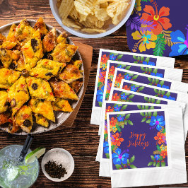 ハワイアンルアウ（ハワイ式宴会）ホリデーオフィスパーティー 縁ありカクテルナプキン