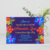 ハワイアンルアウ（ハワイ式宴会）ホリデーパーティハイビスカス縁ど 招待状 (スタンド正面)
