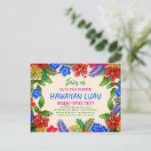 ハワイアンルアウ（ハワイ式宴会）ホリデーパーティハイビスカス ポストカード (スタンド正面)