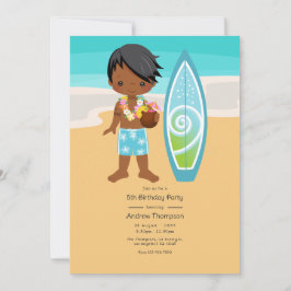 ハワイアンルアウ（ハワイ式宴会）ボーイバースデーパーティー 招待状