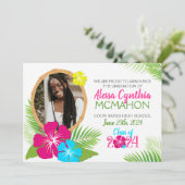 ハワイアンルアウ（ハワイ式宴会）卒業2写真アナウンス 招待状 (スタンド正面)