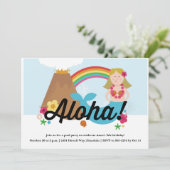ハワイアンルアウ(ハワイ式宴会)子どもの誕生日パーティーへの招待 招待状 (スタンド正面)