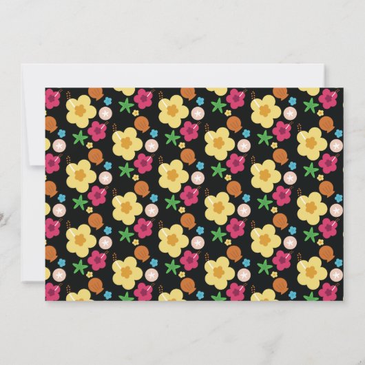 ハワイアンルアウ(ハワイ式宴会)子どもの誕生日パーティーへの招待 招待状 (裏面)