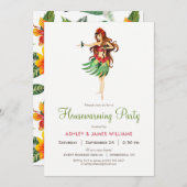 ハワイアンルアウ(ハワイ式宴会)引っ越し祝いパーティーパーティの招待状 招待状 (正面/裏面)