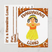 ハワイアンルアウ（ハワイ式宴会）招待状葉書 ポストカード (正面/裏面)