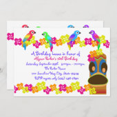 ハワイアンルアウ（ハワイ式宴会） 招待状 (正面/裏面)