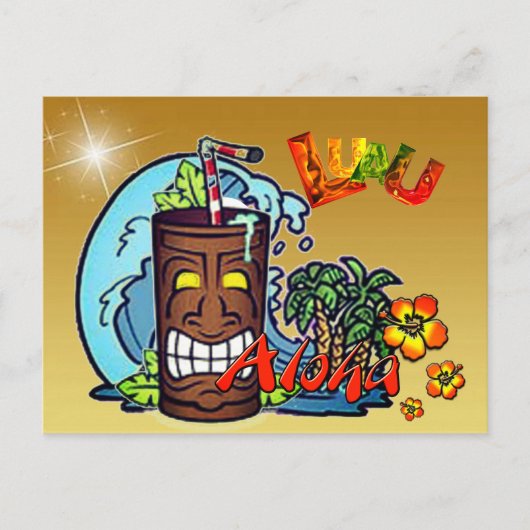 ハワイアンルアウ（ハワイ式宴会） 案内ポストカード (正面)