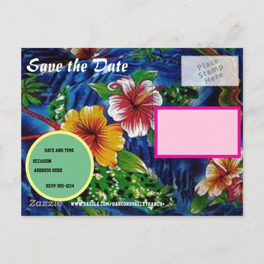 ハワイアンルアウ（ハワイ式宴会） 案内ポストカード (裏面)