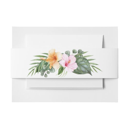 ハワイアンルアウ（ハワイ式宴会）熱帯ビーチ結婚式 招待状ベリーバンド (正面例)