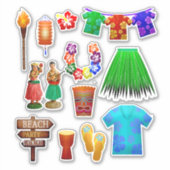 ハワイアンルアウ(ハワイ式宴会)熱帯夏 シール (正面)