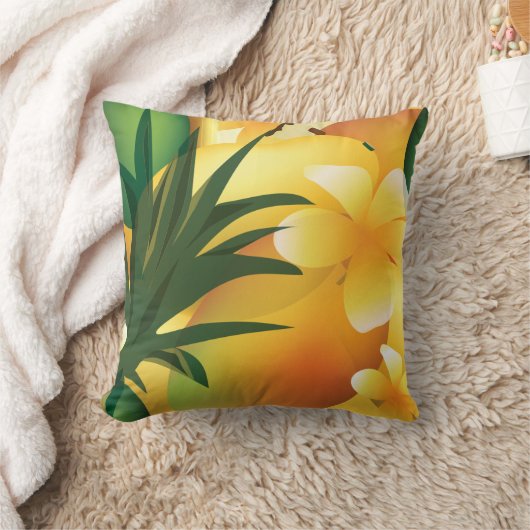 ハワイアンルアウ（ハワイ式宴会）熱帯食品枕 クッション (ブランケット)