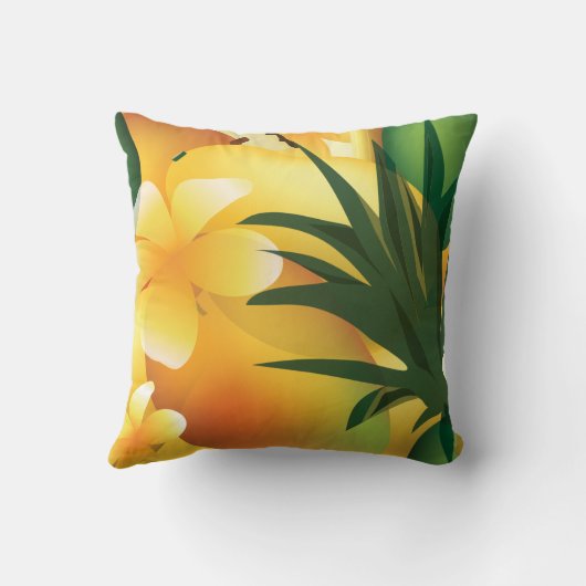 ハワイアンルアウ（ハワイ式宴会）熱帯食品枕 クッション (裏面)