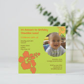 ハワイアンルアウ（ハワイ式宴会）第1誕生日フォト招待状 招待状 (スタンド正面)