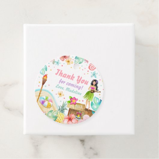 ハワイアンルアウ(ハワイ式宴会)誕生日トロピカルプールパーティーパステル フェイバータグ (インサイチュ)