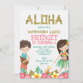 ハワイアンルアウ（ハワイ式宴会）誕生日パーティーの招待 招待状 (正面)