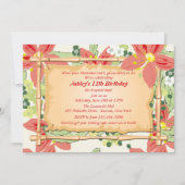 ハワイアンルアウ(ハワイ式宴会)誕生日パーティーの招待 招待状 (正面)