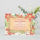 ハワイアンルアウ(ハワイ式宴会)誕生日パーティーの招待 招待状 (スタンド正面)