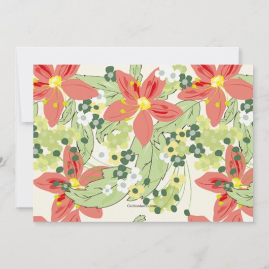 ハワイアンルアウ(ハワイ式宴会)誕生日パーティーの招待 招待状 (裏面)