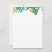 ハワイアンルアウ（ハワイ式宴会）誕生日パーティーパイナップルルアウ（ハワイ式宴会）プール 招待状 (裏面)