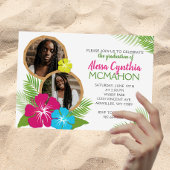 ハワイアンルアウ（ハワイ式宴会）3写真卒業パーティー招待状 招待状