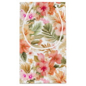 ハワイアンルアウ（ハワイ式宴会）Sweet sixteenフローラルパターンID1092 スモールペーパーバッグ (裏面)