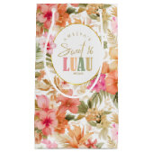 ハワイアンルアウ（ハワイ式宴会）Sweet sixteenフローラルパターンID1092 スモールペーパーバッグ (正面)