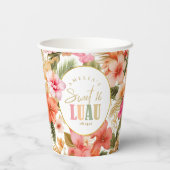 ハワイアンルアウ(ハワイ式宴会)Sweet sixteenフローラルパターンID1092 紙コップ (裏面)