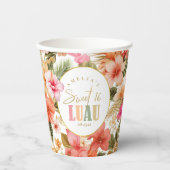 ハワイアンルアウ(ハワイ式宴会)Sweet sixteenフローラルパターンID1092 紙コップ (正面)