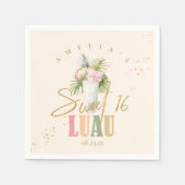 ハワイアンルアウ(ハワイ式宴会)Sweet sixteenID1092 スタンダードカクテルナプキン (正面)