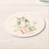 ハワイアンルアウ(ハワイ式宴会)Sweet sixteenID1092 ラウンドペーパーコースター (アングル)