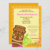 ハワイアンルアウ(ハワイ式宴会)Tiki 5x7ブライダルシャワー招待状 招待状 (正面/裏面)