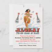 ハワイアンルアウ レトロ フラガール パーティー 招待状 (正面)