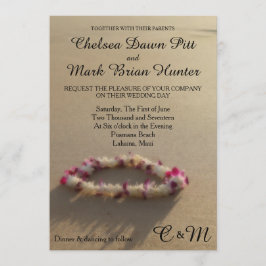 ハワイアンレイビーチ結婚式招待状 招待状