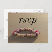 ハワイアンレイビーチ結婚式RSVP インビテーションポストカード (正面/裏面)
