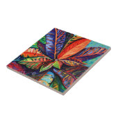 ハワイアンレインボーカラークロトンプラントセラミックタイル タイル (側面)