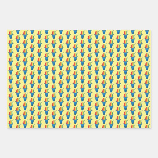 ハワイアンレインボーシェアアイス凍っていデザートハワイ ラッピングペーパーシート (正面)