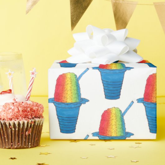 ハワイアンレインボーシェアアイス凍っていデザートハワイ ラッピングペーパー (誕生日パーティー)