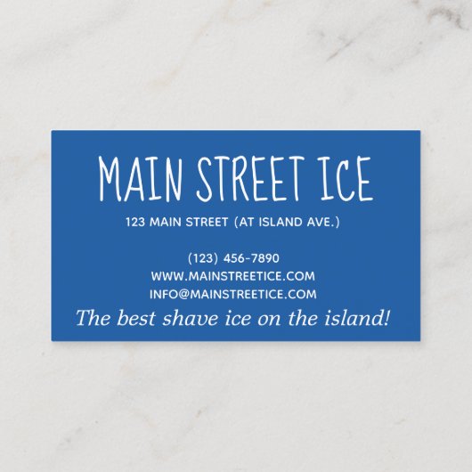 ハワイアンレインボーシェアアイス凍っていデザートハワイ 名刺 (裏面)