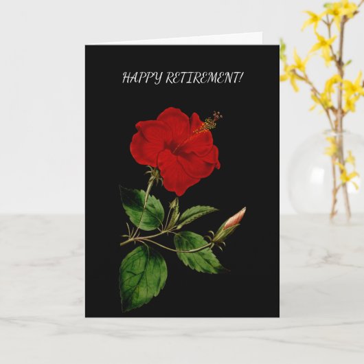 ハワイアンレッドハイビスカスリタイアメント カード (黄色い花)