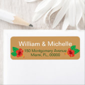 ハワイアンレッドハイビスカスルアウ(ハワイ式宴会)新婦&新郎 ラベル (インサイチュ)