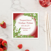 ハワイアンレッドハイビスカス卒業紙ナプキン スタンダードカクテルナプキン (インサイチュ)