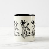 ハワイアンレディーダンサー：アイランダー文化愛好家 ツートーンマグカップ (中央)