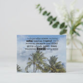 ハワイアンワードのコラージュ ポストカード (スタンド正面)