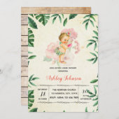 ハワイアンヴィンテージの赤ちゃんシャワーの招待 招待状 (正面/裏面)