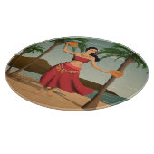 ハワイアンヴィンテージフラガールポストカード カッティングボード (角)