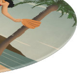 ハワイアンヴィンテージフラガールポストカード カッティングボード (角)